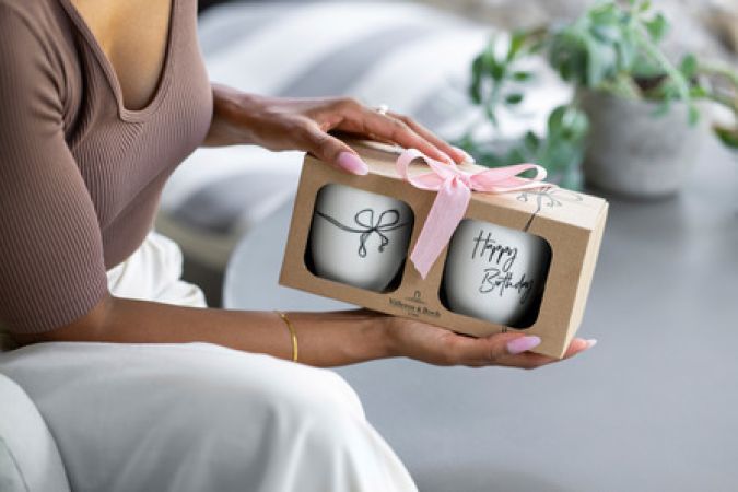 Villeroy & Boch, Statement Becher mit Henkel "Happy Birthday" 2er Set