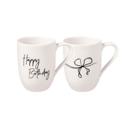1016218406 Statement Becher mit Henkel "Happy Birthday" 2er Set