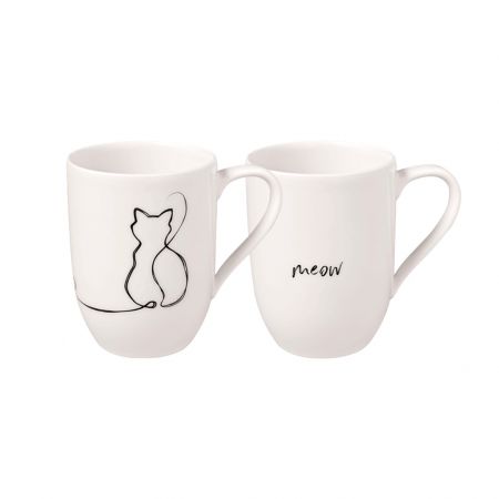 1016218409 Statement mug with handle Cat 2pcs