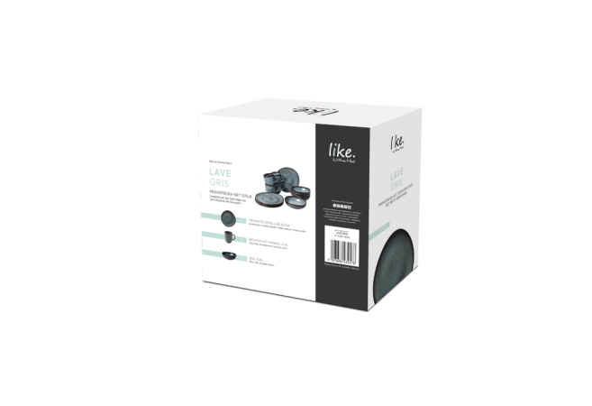 1042599028 Lave gris, Frühstücksset, 12 tlg.