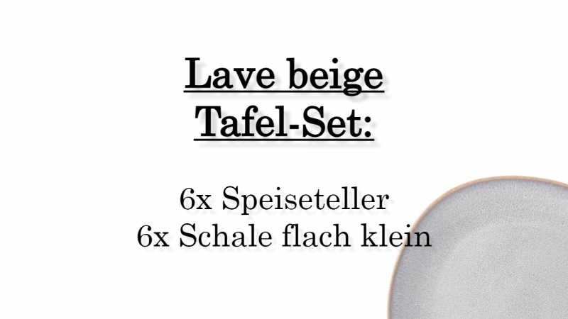 1042814004 Lave beige, Tafel-Set, 6 Personen