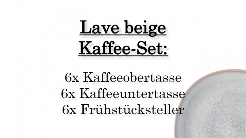 1042814006 Lave beige, coffee set, 6 persons