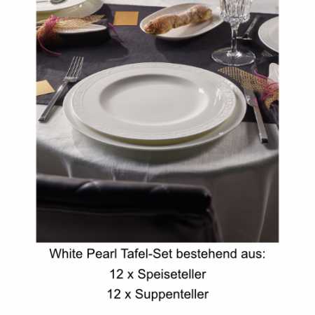 1043894003, Villeroy & Boch, White Pearl, Tafel-Set 12 Pers.