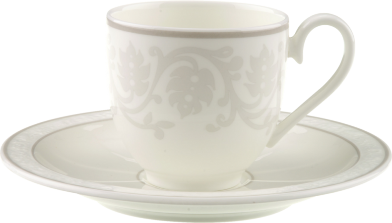 1043921410 Gray Pearl, mocha/espresso cup with saucer, 2 pcs.