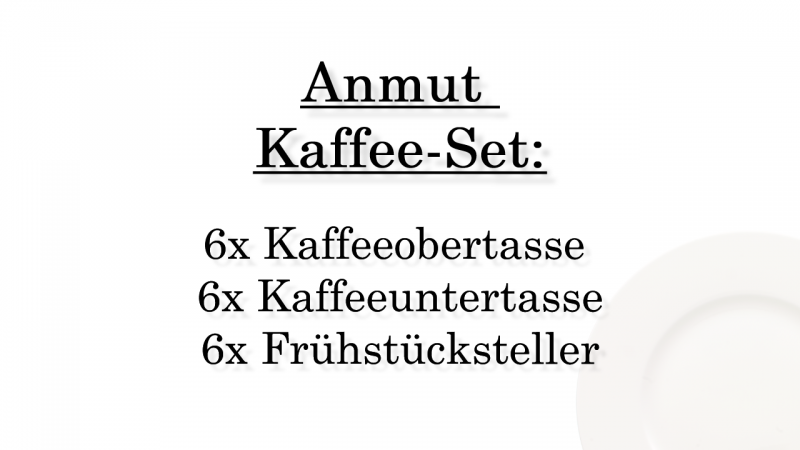 1045454006 Anmut, coffee set, 6 persons