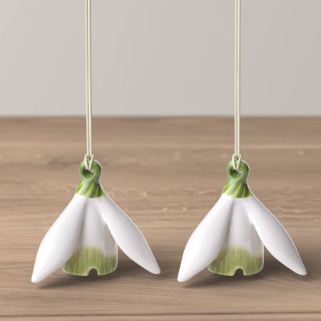 1454875423, Villeroy & Boch, Mini Flower Bells, Snowdrops, set of 2.