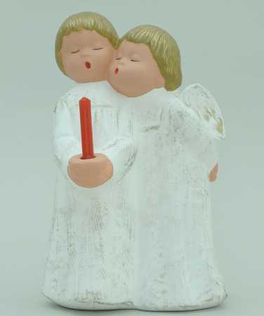Singer Angel - Confidence pair with candle - 25 cm