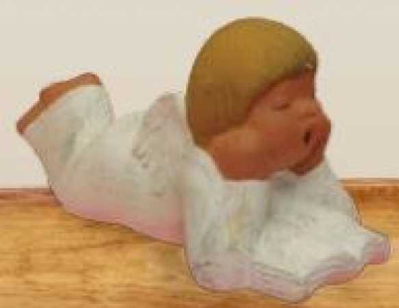 Singer Angel - Nick lying with book - 16 cm