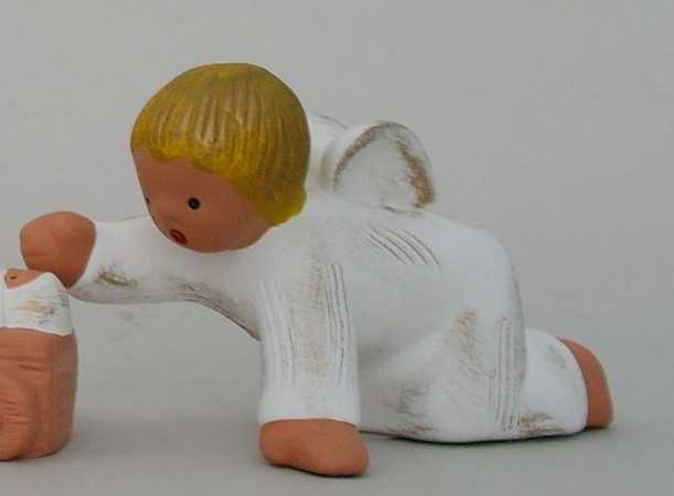 Singer Angel - Luis child stroking - 14 cm