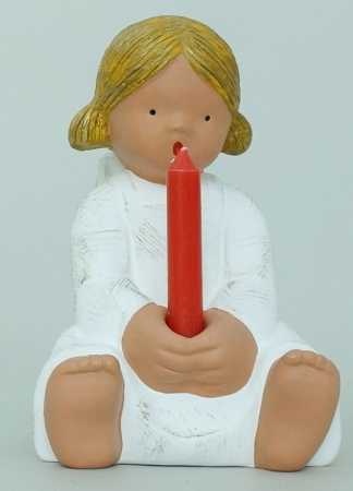 Singer Angel - Emily sitting with candle - 18 cm