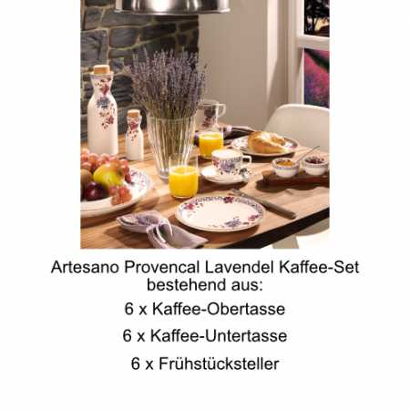 Villeroy & Boch, Artesano Provençal Lavendel, Kaffee-Set 6 Pers.