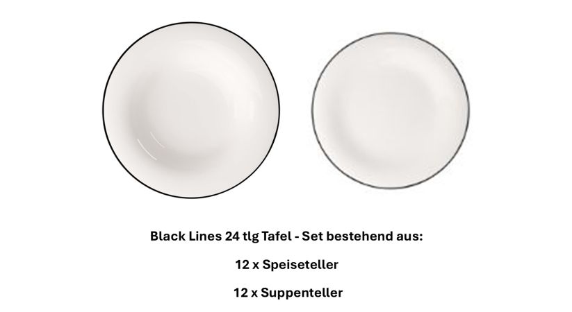 1013211003 Black Lines, dinner set, 12 persons