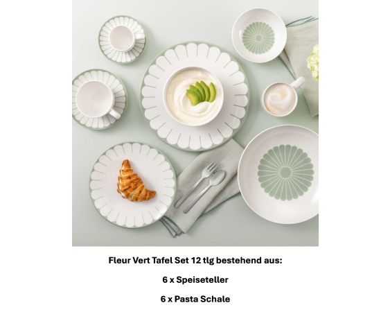 1045501004 Fleur Vert, Tafel-Set, 6 Personen