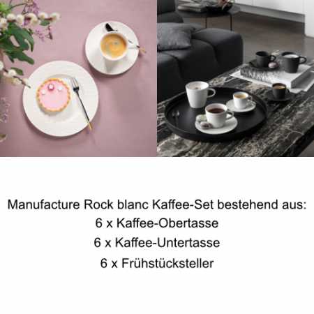 Villeroy & Boch, Manufacture Rock Blanc, Kaffee-Set 6 Pers.