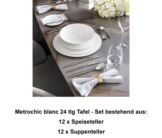 1046541003 Metrochic  blanc, Tafel-Set, 12 Personen