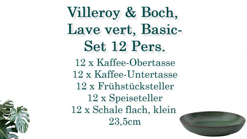 1042594001 Lave vert, basic set, 12 persons