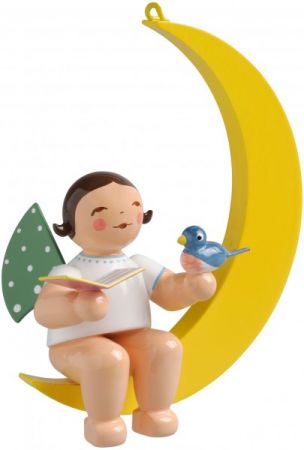 Wendt & Kühn, 650/70/12b Angel with songbook and bird, in the moon