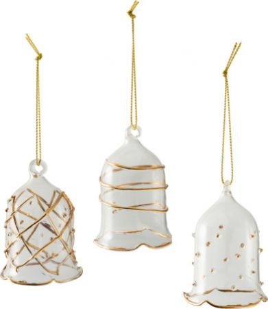 Winter collage accessories, glass bell gold