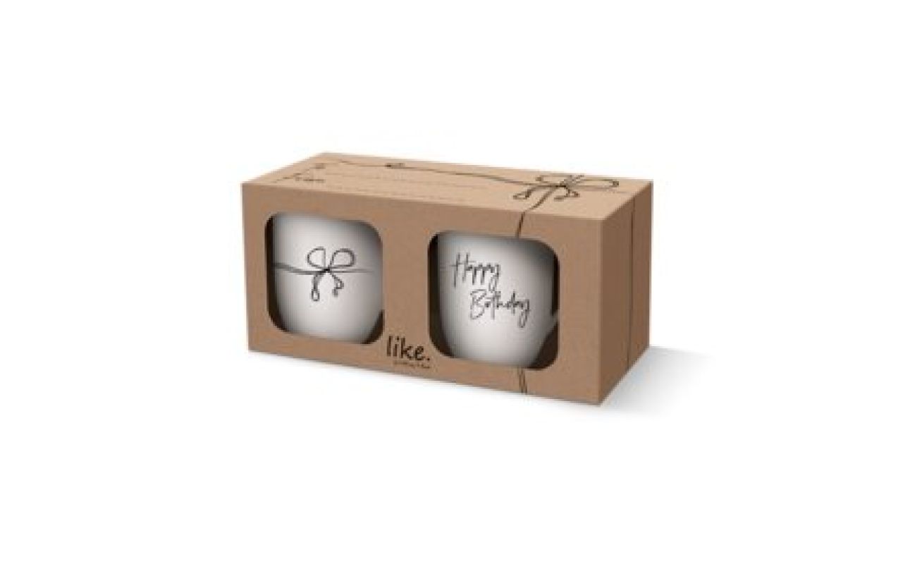 1016218406 Statement Becher mit Henkel "Happy Birthday" 2er Set