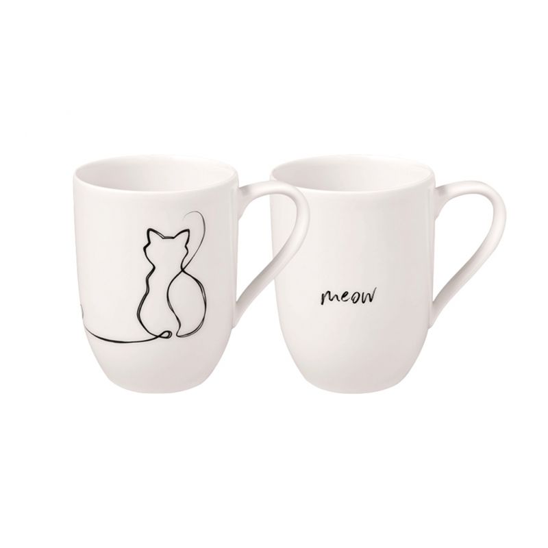 1016218409 Statement mug with handle Cat 2pcs
