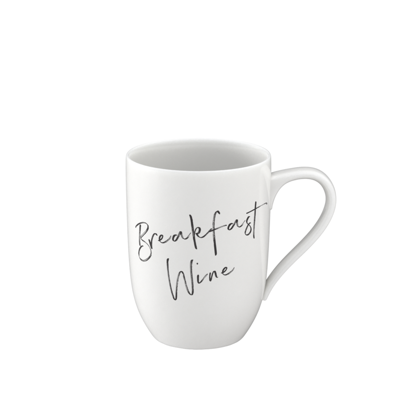 Statement Mug with Handle Breakfast Wine
