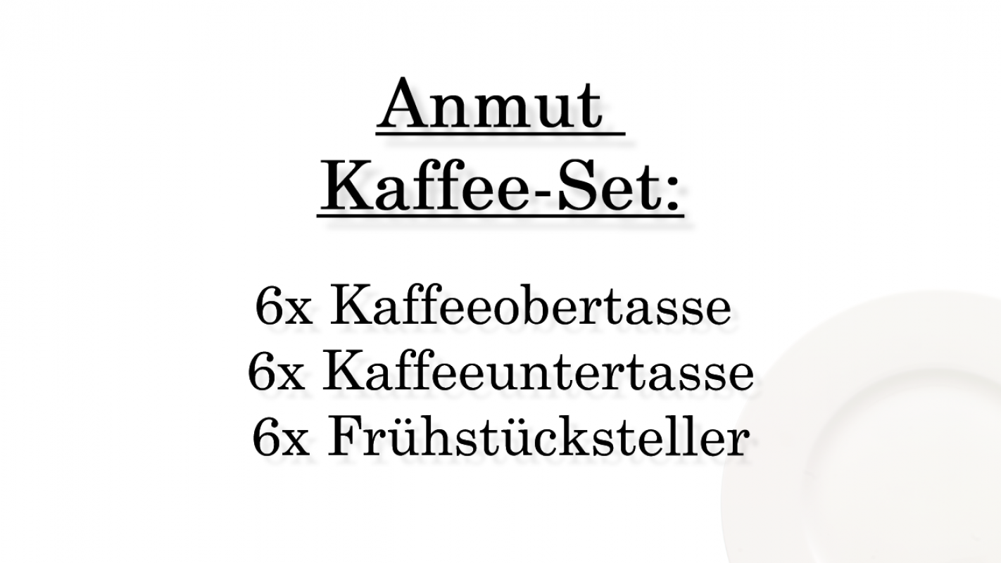 1045454006 Anmut, coffee set, 6 persons