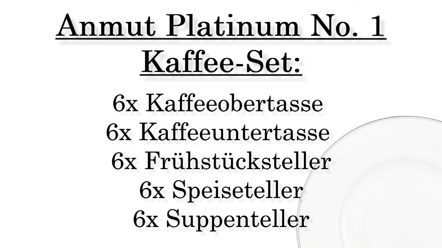 1046364002 Anmut Platinum No. 1, Basic-Set, 6 Personen