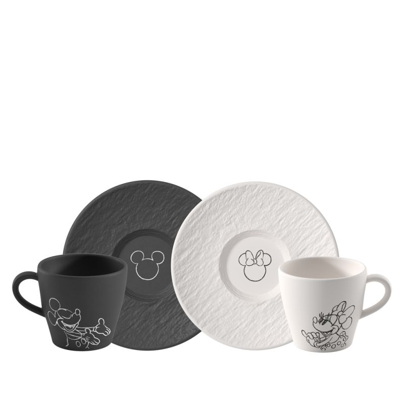 1047198519 Mickey Mouse, Kaffeetasse mit Untertasse, 4tlg