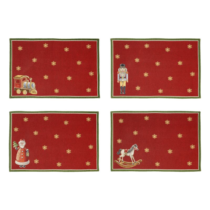 Toys Delight Tischset 4-teilig mit weihnachtlichen Motiven, 48 × 32 cm