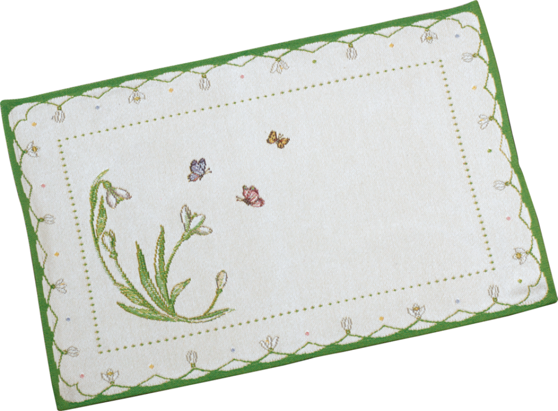 1486636120 Colourful Spring, tapestry placemat, snowdrops