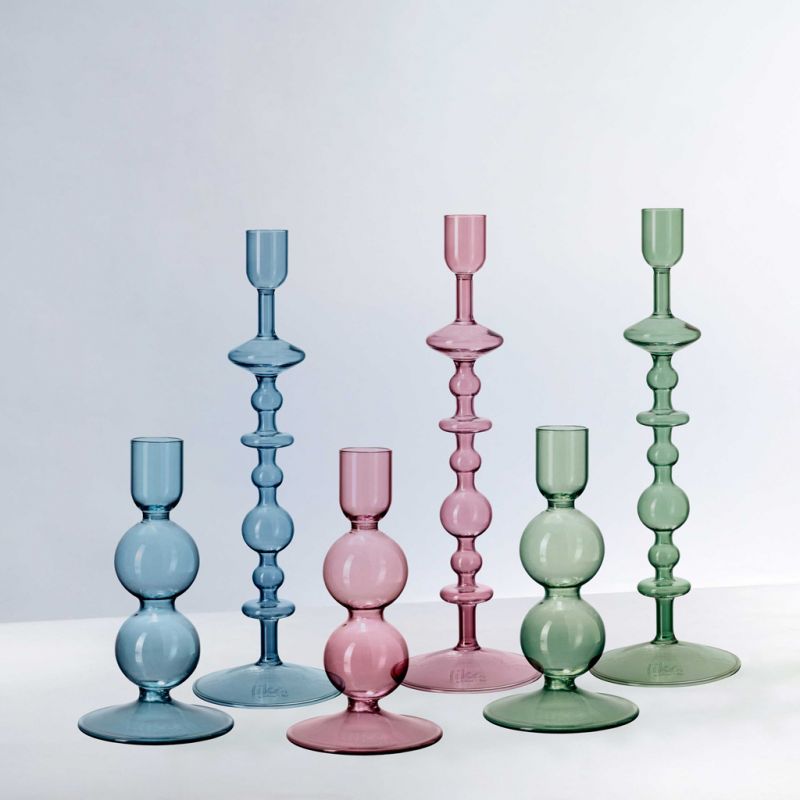 1953035432 Like Home, candle holder Bubble sage 27 cm