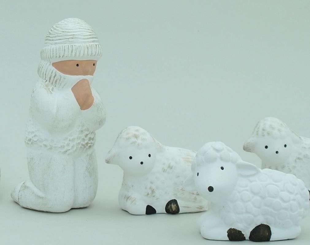 292970, Singer Angel,  Shepherd + Sheep 3 pcs - 16 cm