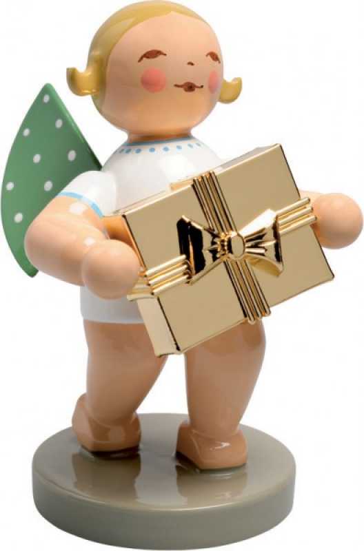 Wendt & Kühn, 650/120 Well-wisher, angel with gift, gold-plated