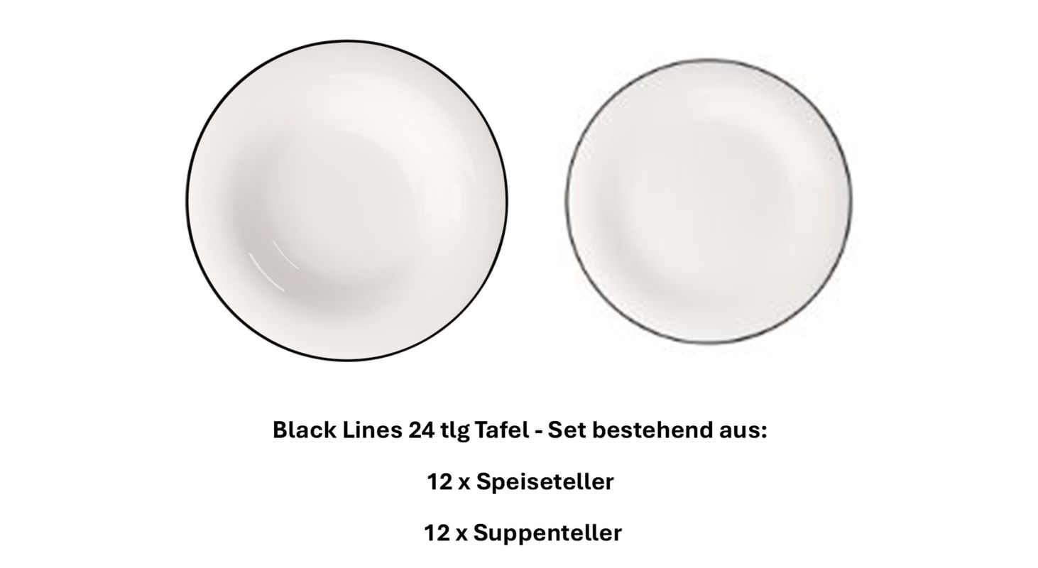 1013211003 Black Lines, dinner set, 12 persons