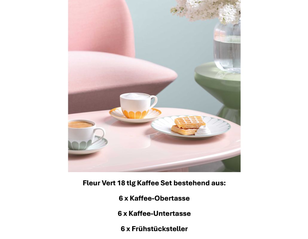 1045501006 Fleur Vert, Kaffee-Set 6 Pers.