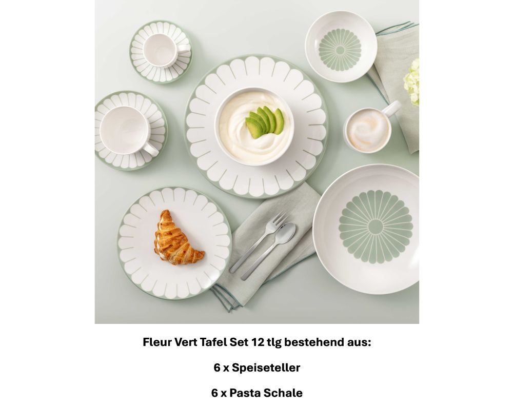 1045501004 Fleur Vert, Tafel-Set, 6 Personen