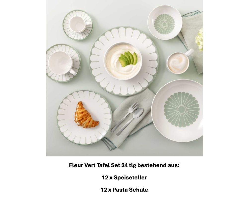 1045501003 Fleur Vert, Tafel-Set, 12 Personen