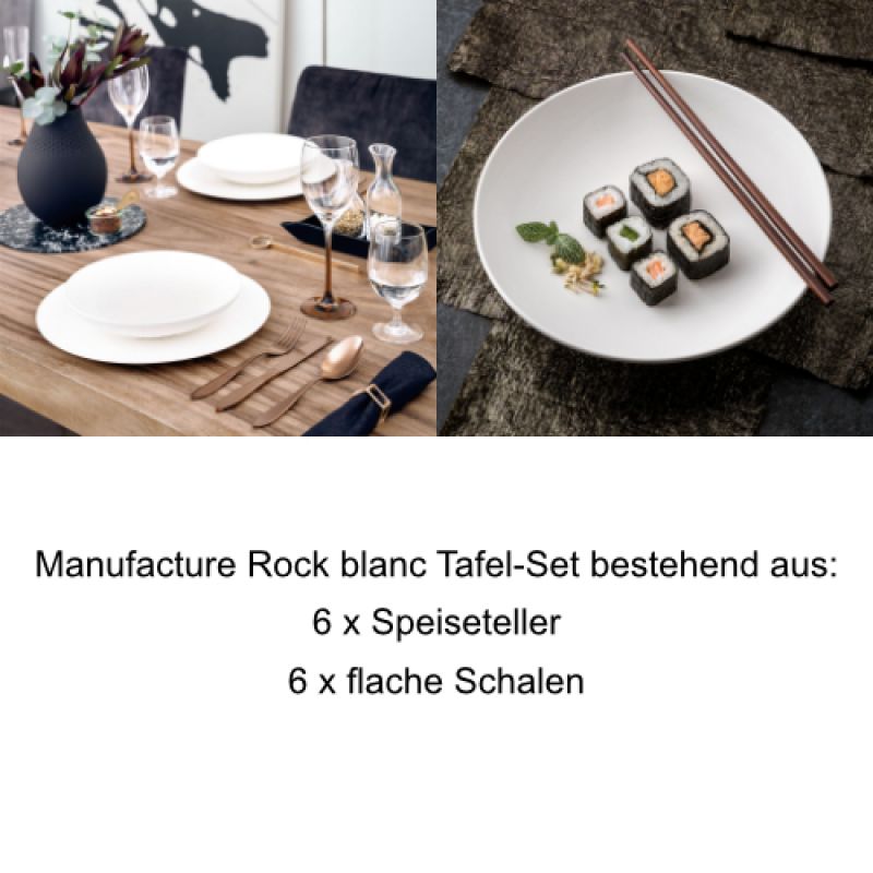 Villeroy & Boch, Manufacture Rock blanc, Table-Set 6 pcs.