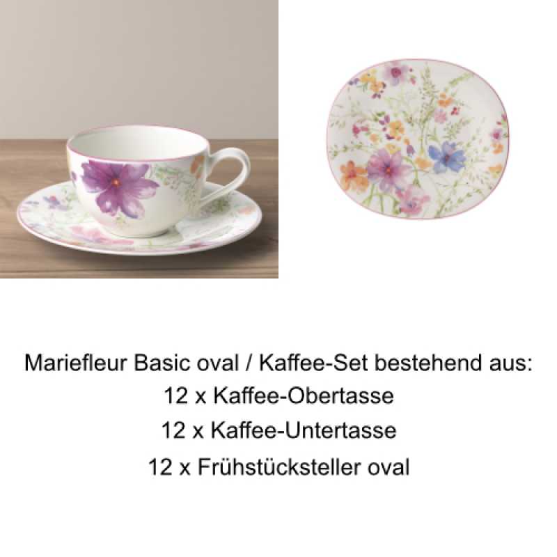 Villeroy & Boch, Mariefleur Basic oval, Kaffee-Set 12 Pers.