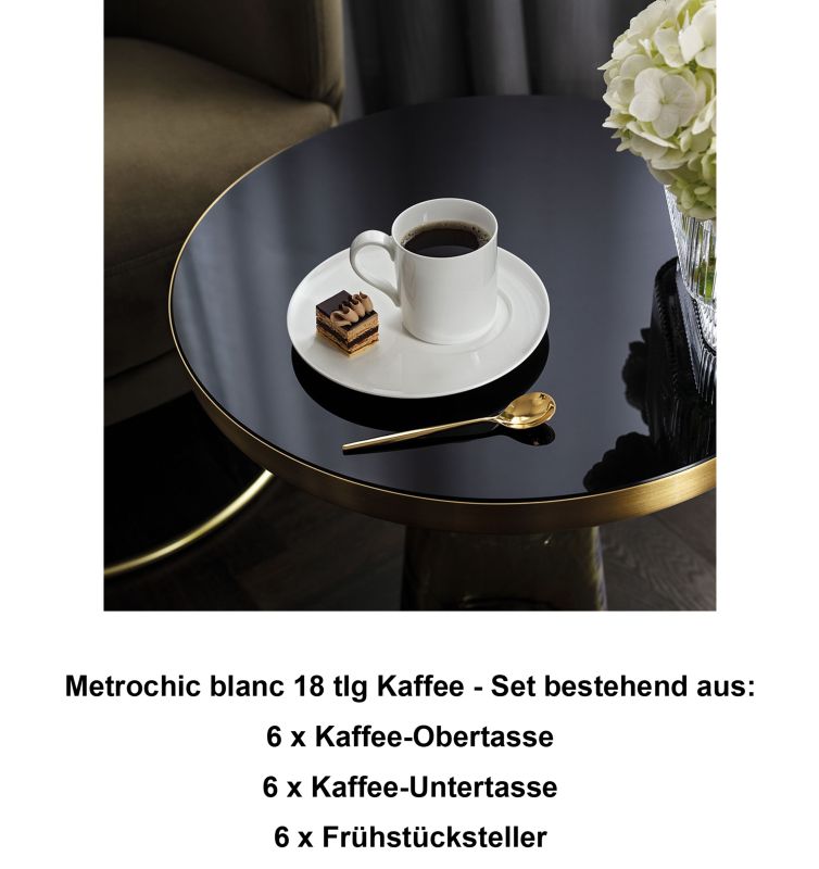 1046541006 Metrochic blanc, Kaffee-Set, 6 Personen