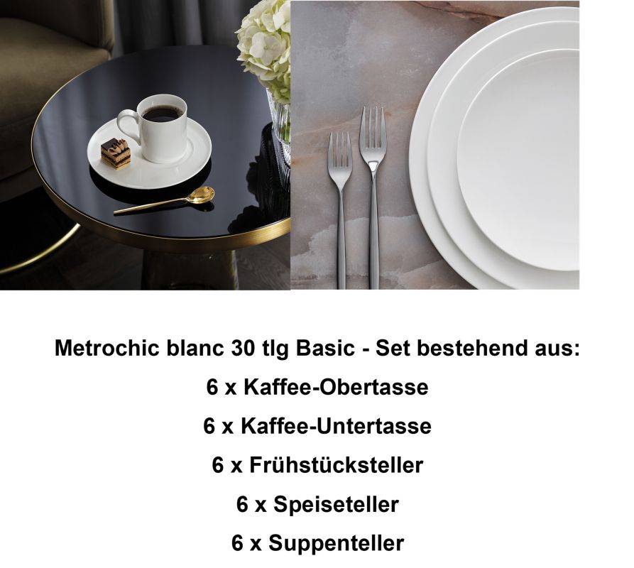 1046541002 Metrochic  blanc, Basic-Set, 6 Personen