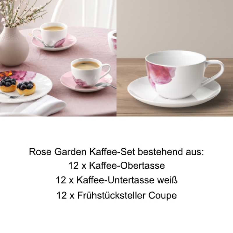 Villeroy & Boch, Rose Garden, Kaffee-Set 12 Pers.