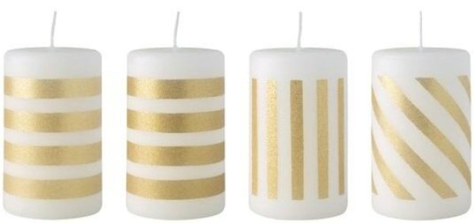 1486777431, Villeroy & Boch, Christmas Chic, Pillar candle white/gold, 4 pieces