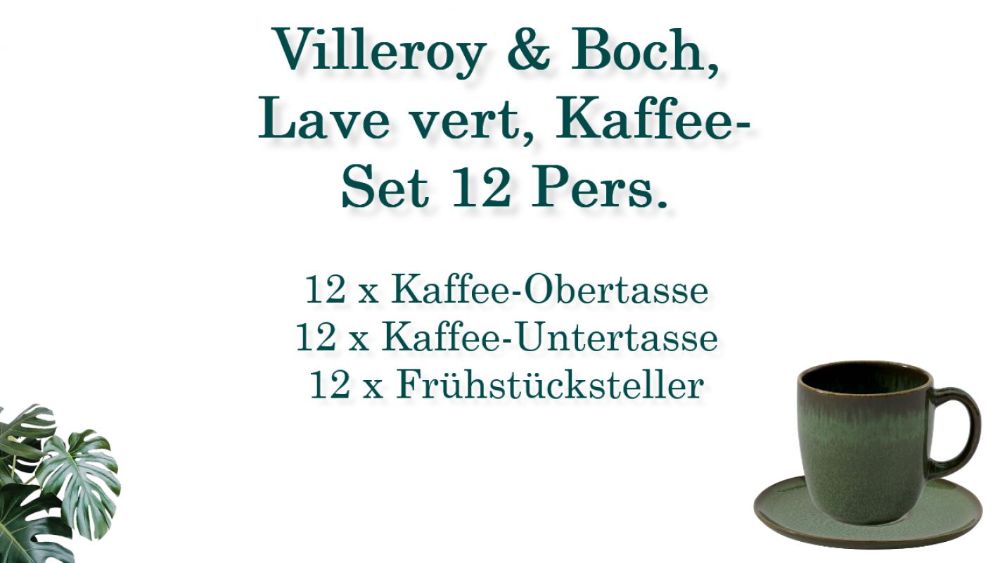 1042954005 Lave vert, Kaffee-Set, 12 Personen