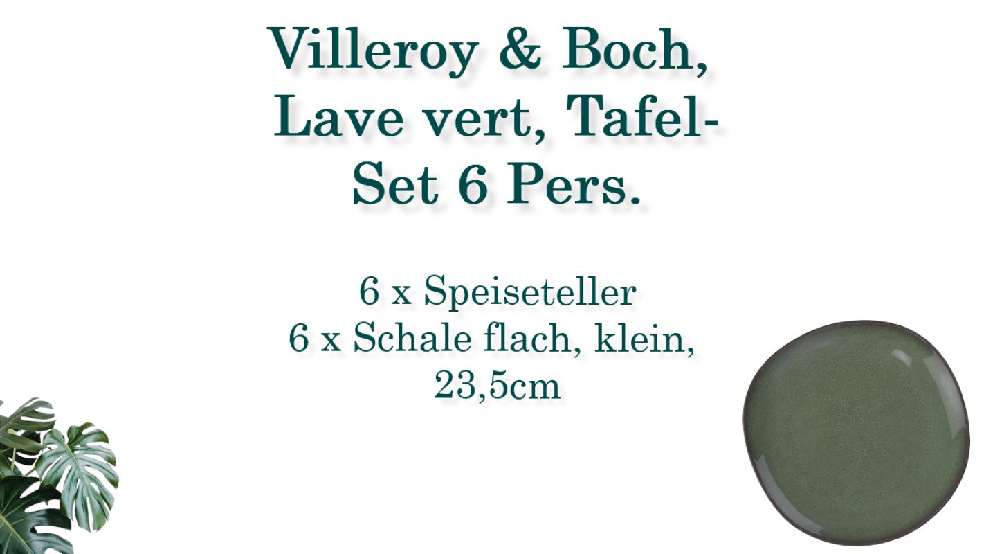 1042954004 Lave vert, dinner set, 6 persons