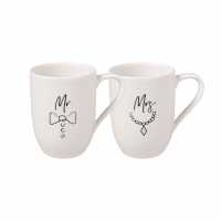 Villeroy & Boch, statement mug with handle "Mr & Mrs" Set of 2