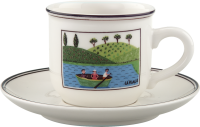 Villeroy & Boch, Design Naif, mocha/espresso cup with saucer, 2 pcs.