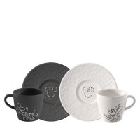 1047198519 Mickey Mouse, Kaffeetasse mit Untertasse, 4tlg