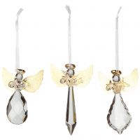 Villeroy & Boch, Winter collage accessories, glass pendant angel gold set 3 pieces