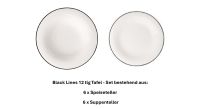 1013211004 Black Lines, Tafel-Set, 6 Personen